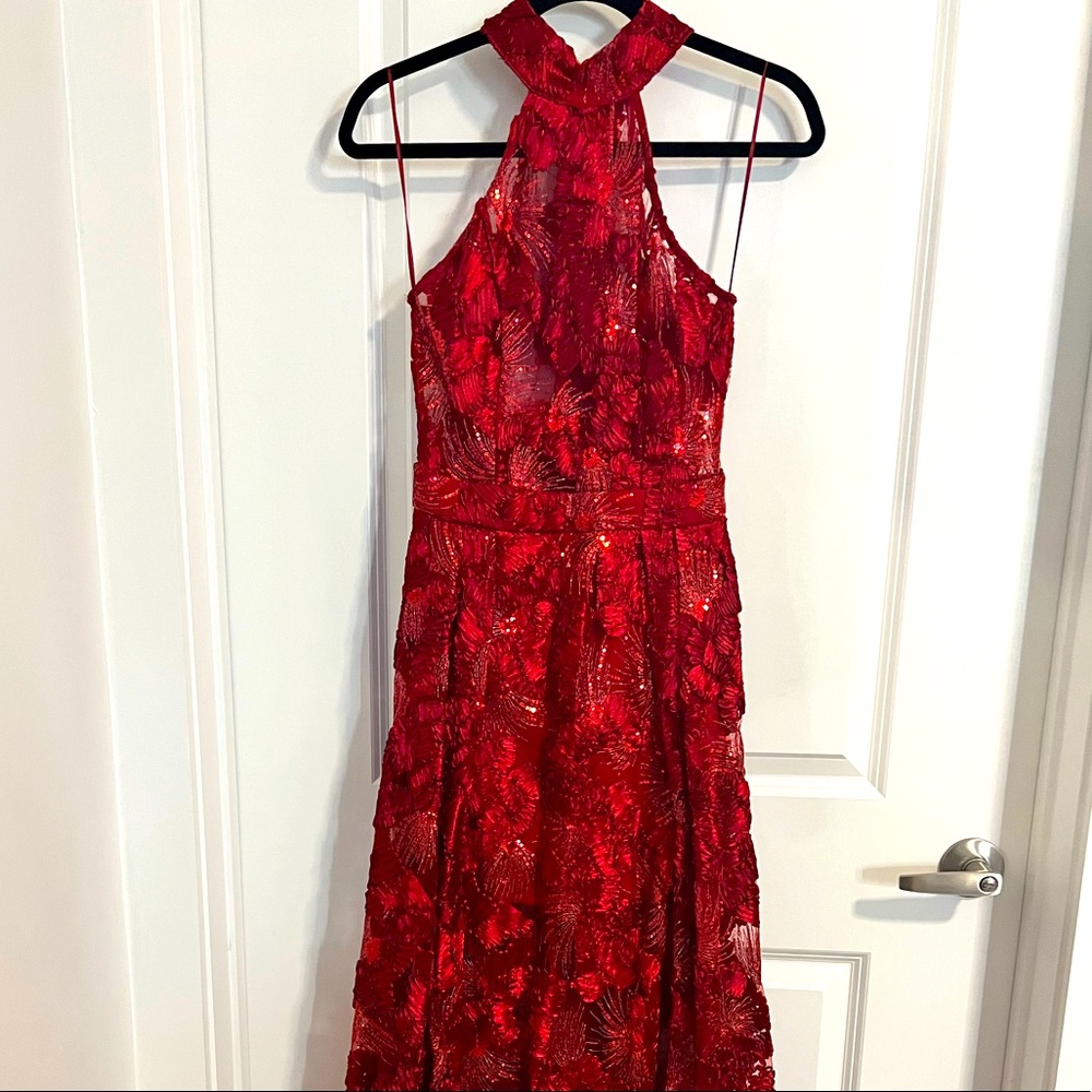 Fashion Nova - Red Flower Sequin Gown (M)